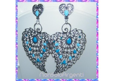 NSA|Orecchini Bigiotteria : Appariscenti e Grandi Filigranati con Ciondoli Foglia Vari Colori