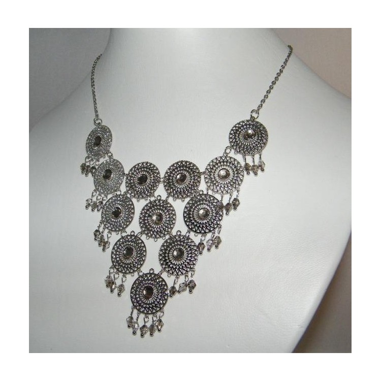 NSA|Bigiotteria : Collana Filigrana con ciondolini di perline e strass