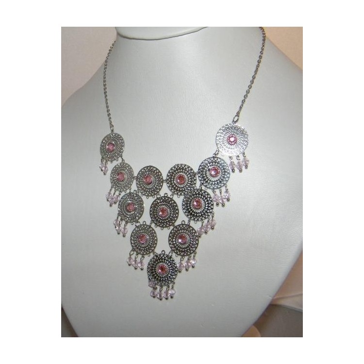 NSA|Bigiotteria : Collana Filigrana con ciondolini di perline e strass