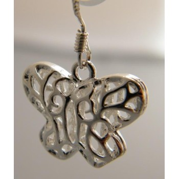 NSA|Orecchini pendenti Farfalle in lega con placcatura argento