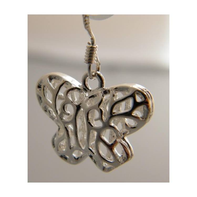 NSA|Orecchini pendenti Farfalle in lega con placcatura argento