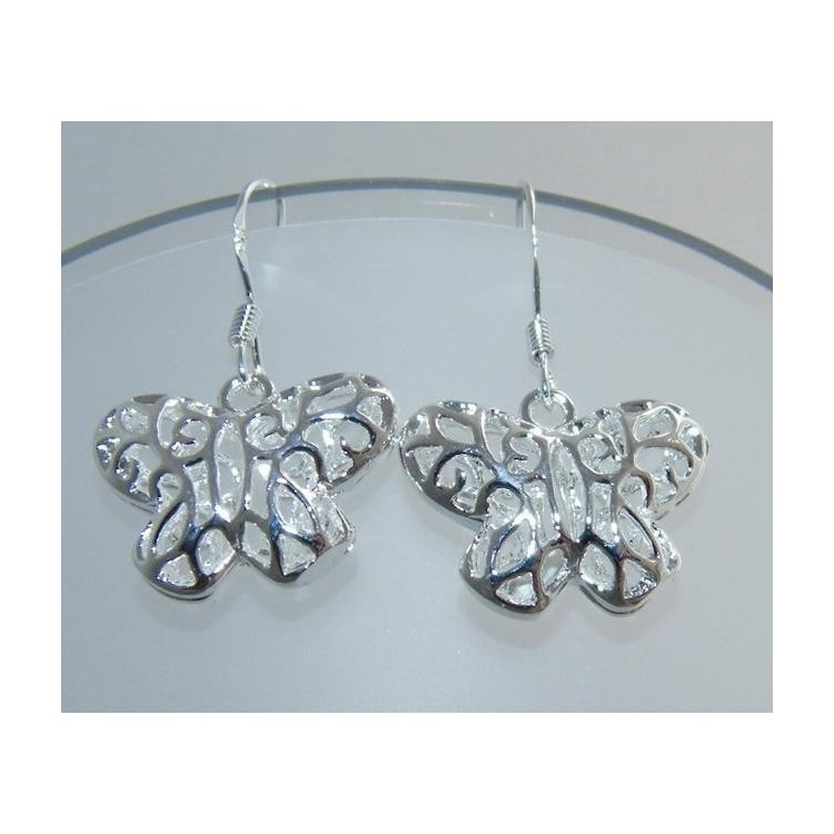 NSA|Orecchini pendenti Farfalle in lega con placcatura argento