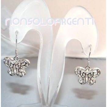 NSA|Butterflies pendant earrings in alloy with silver plating