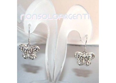 NSA|Orecchini pendenti Farfalle in lega con placcatura argento