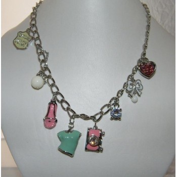 NSA|Bigiotteria : Collana color Argento con grandi ciondoli smaltati