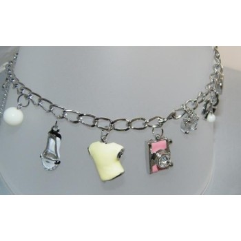 NSA|Bigiotteria : Collana color Argento con grandi ciondoli smaltati