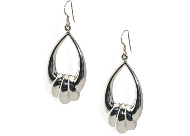 NSA|Earrings Silver 925 Oval rounded worked pendants woman