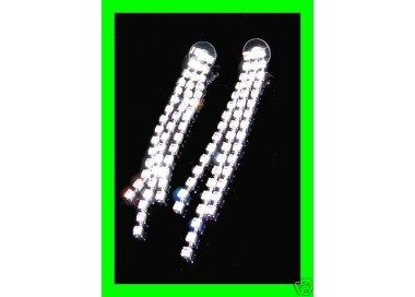 NSA|Bigiotteria : Orecchini colore Argento a 3 File di Strass