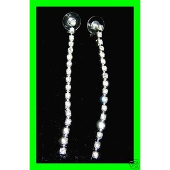 NSA|Bigiotteria : Orecchini colore Argento a 1 fila di Strass