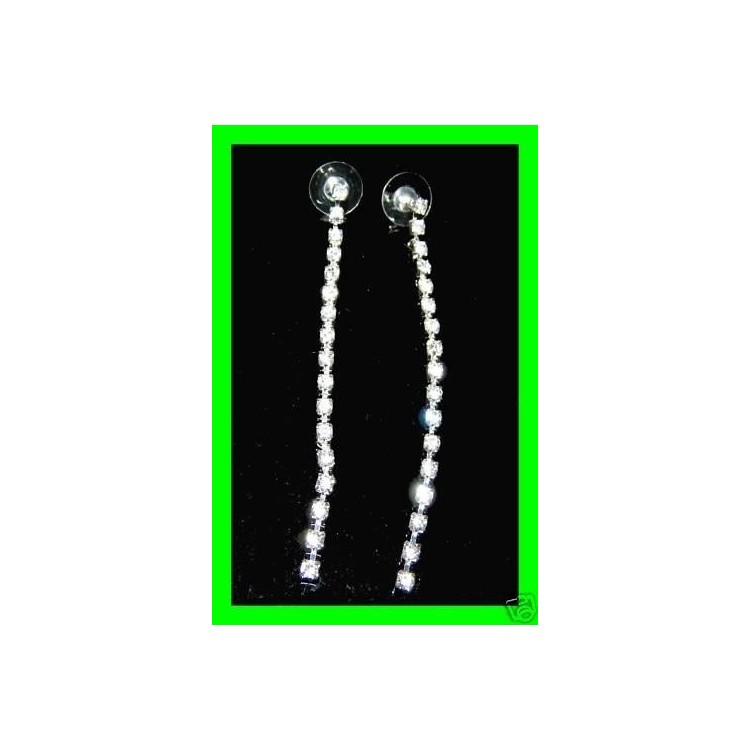 NSA|Bigiotteria : Orecchini colore Argento a 1 fila di Strass