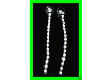 NSA|Bigiotteria : Orecchini colore Argento a 1 fila di Strass