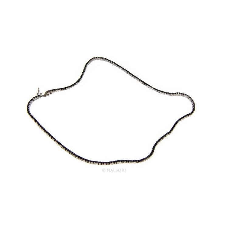 NSA|925: Necklace Collier Tennis woman model with cubic zirconia jaws 2mm brilliant cut