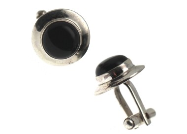 NSA|Vintage Men's Cufflinks for shirt in 925 Silver and Natural Onyx stone