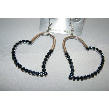 NSA|Costume Jewelery Earrings: Flashy and Big Hearts with Pavè Strass Various colors