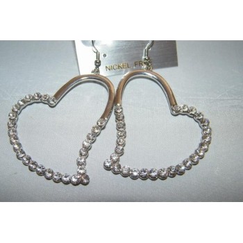 NSA|Costume Jewelery Earrings: Flashy and Big Hearts with Pavè Strass Various colors