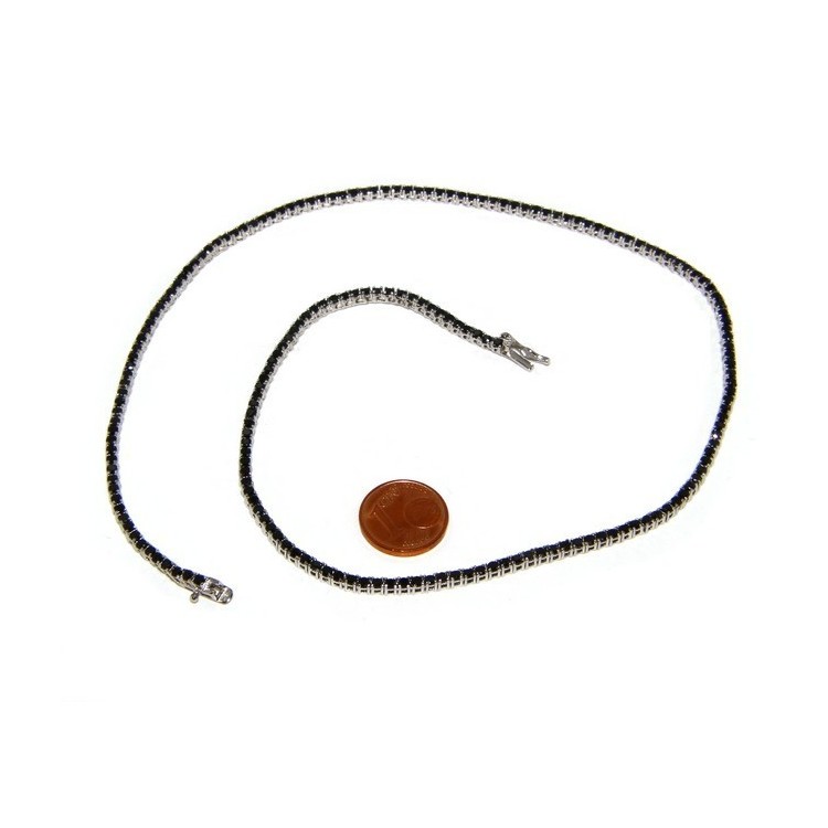 NSA|925: Necklace Collier Tennis woman model with cubic zirconia jaws 2mm brilliant cut