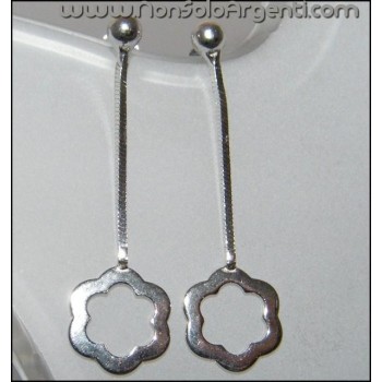 NSA|Orecchini Argento 925 ITALIANO con ciondolo fiore