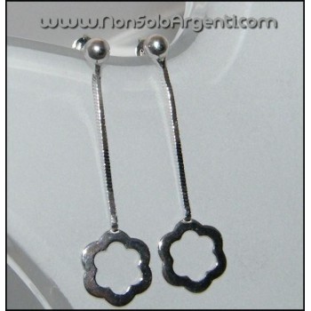 NSA|Orecchini Argento 925 ITALIANO con ciondolo fiore