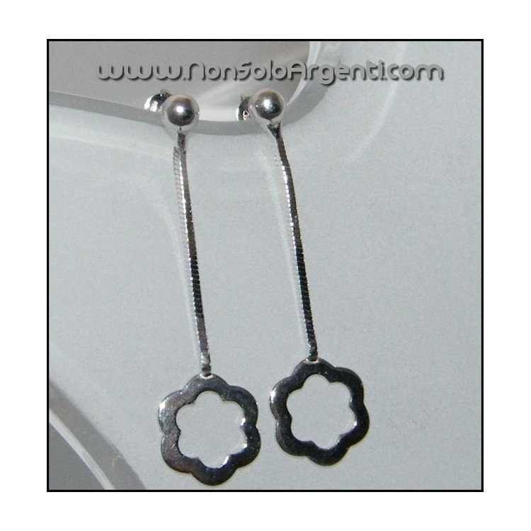 NSA|Orecchini Argento 925 ITALIANO con ciondolo fiore