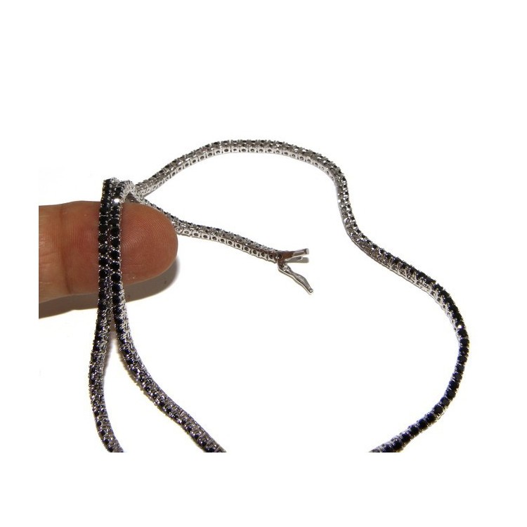 NSA|925: Necklace Collier Tennis woman model with cubic zirconia jaws 2mm brilliant cut