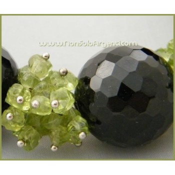 NSA|COLLANA ARGENTO 925 Pietre ONICE PERIDOTO Citrino