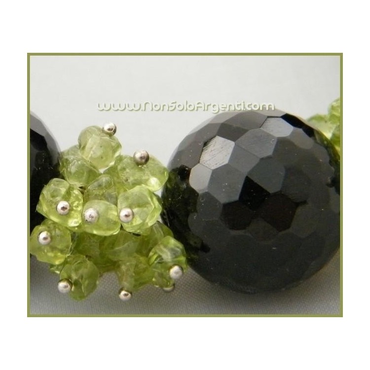 NSA|COLLANA ARGENTO 925 Pietre ONICE PERIDOTO Citrino