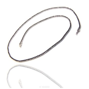NSA|Argento 925 : Collana Collier donna modello Tennis con zirconi NERI griffe 2 mm taglio brillante 