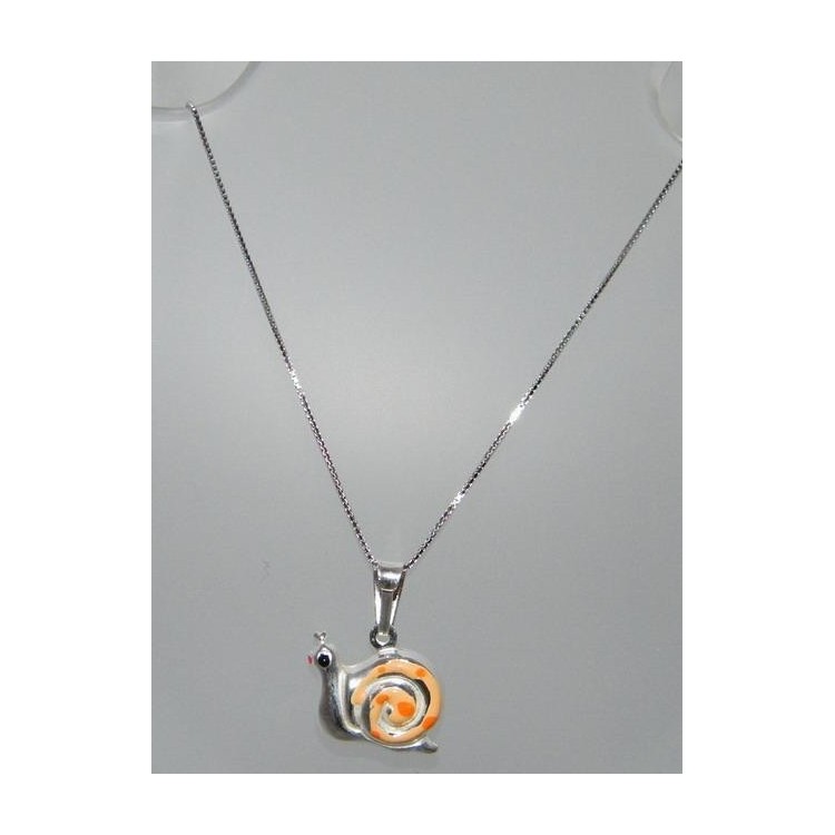 NSA|Girocollo veneziano in argento 925 con ciondolo Grande Lumachina Gialla o Blu in Cofanetto