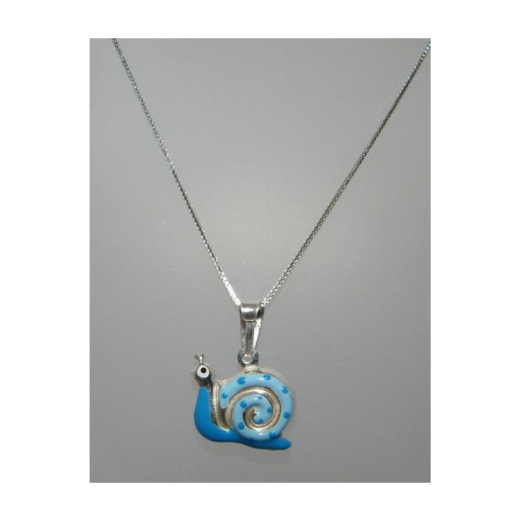 NSA|Girocollo veneziano in argento 925 con ciondolo Grande Lumachina Gialla o Blu in Cofanetto