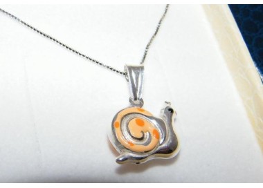 NSA|925 silver choker with Big Yellow Snail pendant