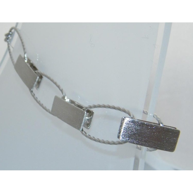 NSA|Argento 925 : Bracciale ovali intrecciati e rettangoli satinati