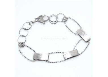 NSA|Argento 925 : Bracciale ovali intrecciati e rettangoli satinati