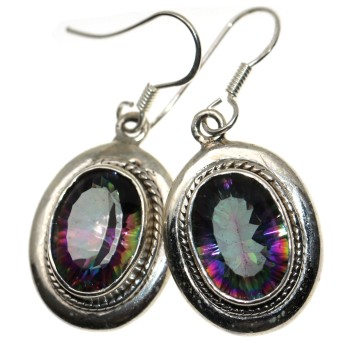 NSA|Parure Argento 925 : ciondolo Anello, Orecchini con Quarzo Arcobaleno