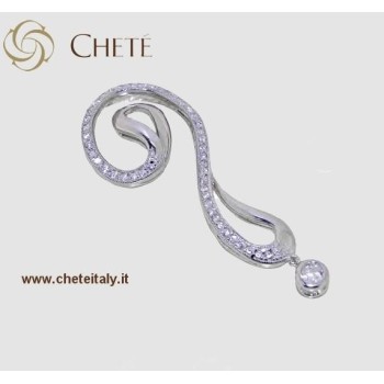 NSA|CIONDOLO ENIGMA ARGENTO 925 eff ORO BIANCO con ZIRCONI