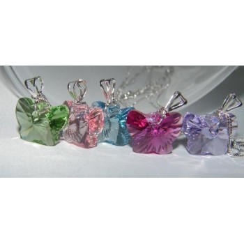 NSA|Collana in argento 925 con ciondolo Farfalla colorato swarovski certificato