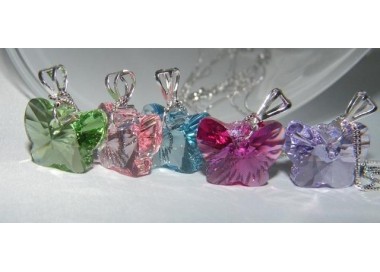 NSA|Collana in argento 925 con ciondolo Farfalla colorato swarovski certificato