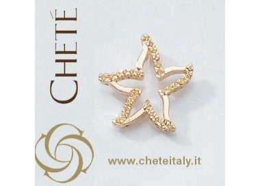 NSA|Chetè & Laroche CIONDOLO ASTRA STELLA ARGENTO 925 lam ORO GIALLO ZIRCONI