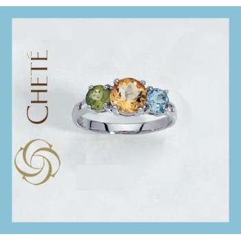 NSA|Chetè Laroche ANELLO ARGENTO 925 CITRINO PERIDOT TOPAZIO mis 19