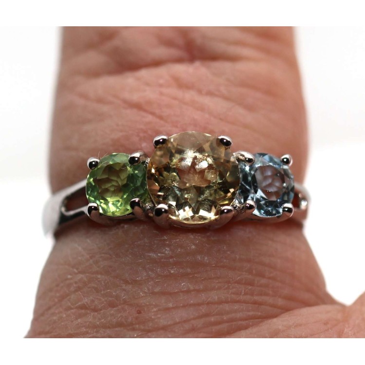 NSA|anello argento 925 citrino peridot topazio misura 19 Chetè Laroche