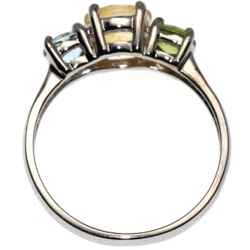 NSA|925 silver ring citrine peridot topaz size 19 Chetè Laroche