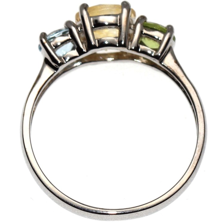 NSA|925 silver ring citrine peridot topaz size 19 Chetè Laroche