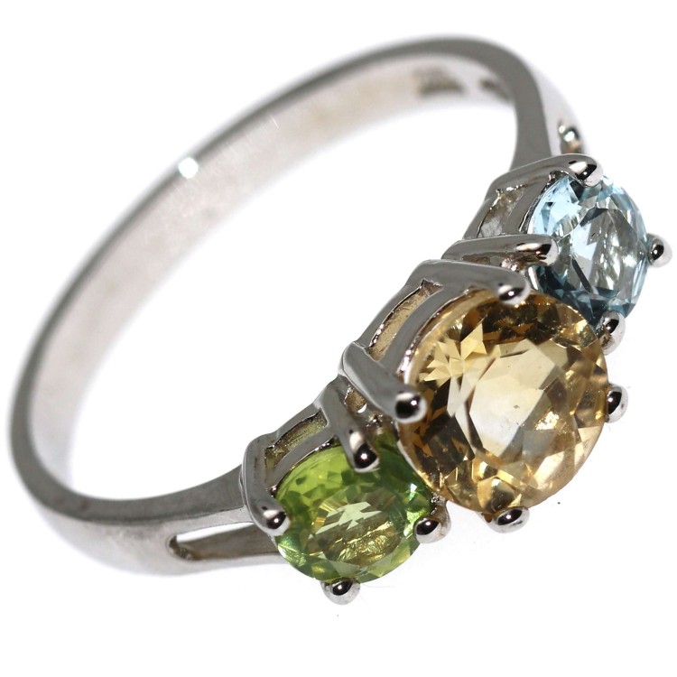 NSA|anello argento 925 citrino peridot topazio misura 19 Chetè Laroche