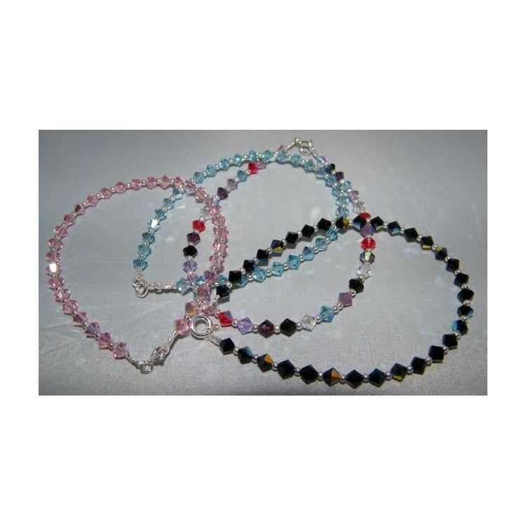 NSA|Bracciale Argento 925 Con Swarovski Bicono mis. 19 cm