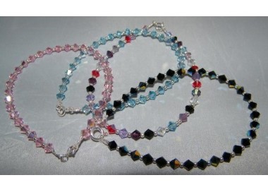 NSA|Bracciale Argento 925 Con Swarovski Bicono mis. 19 cm