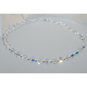 NSA|Bracciale Argento 925 Con Swarovski Bicono  BIANCO Crystal White varie misure