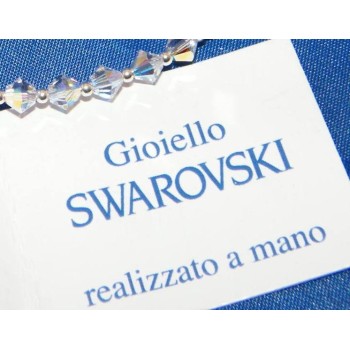 NSA|Bracciale Argento 925 Con Swarovski Bicono  BIANCO Crystal White varie misure