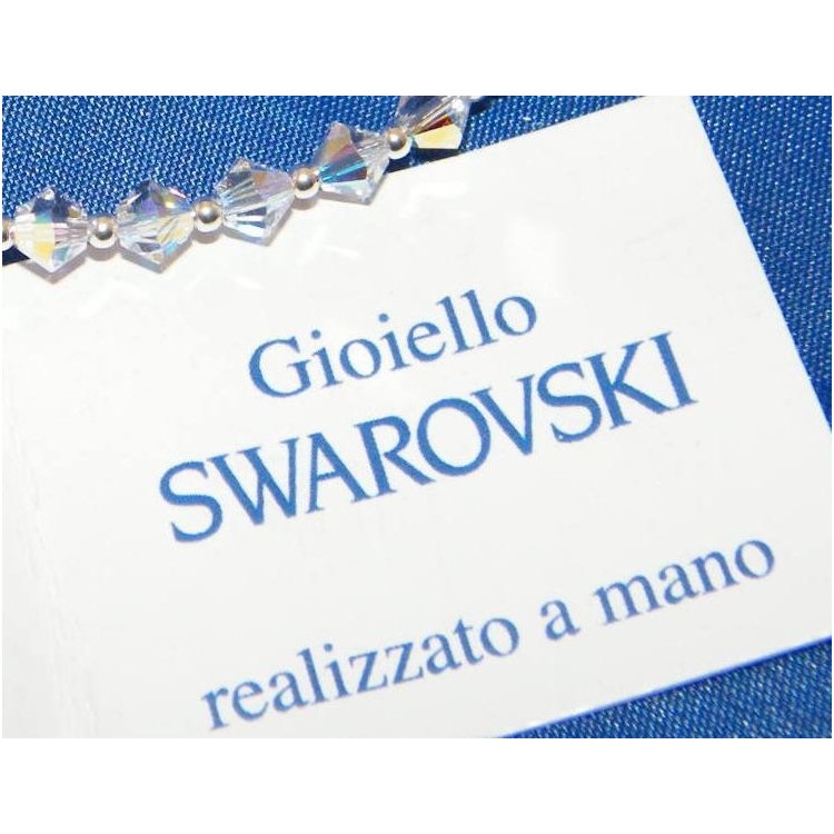 NSA|Bracciale Argento 925 Con Swarovski Bicono  BIANCO Crystal White varie misure