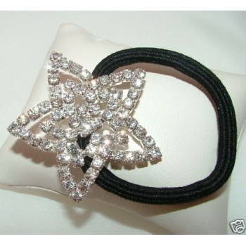 NSA|fermaglio a stella con pavè di strass per coda di cavallo elastico donna