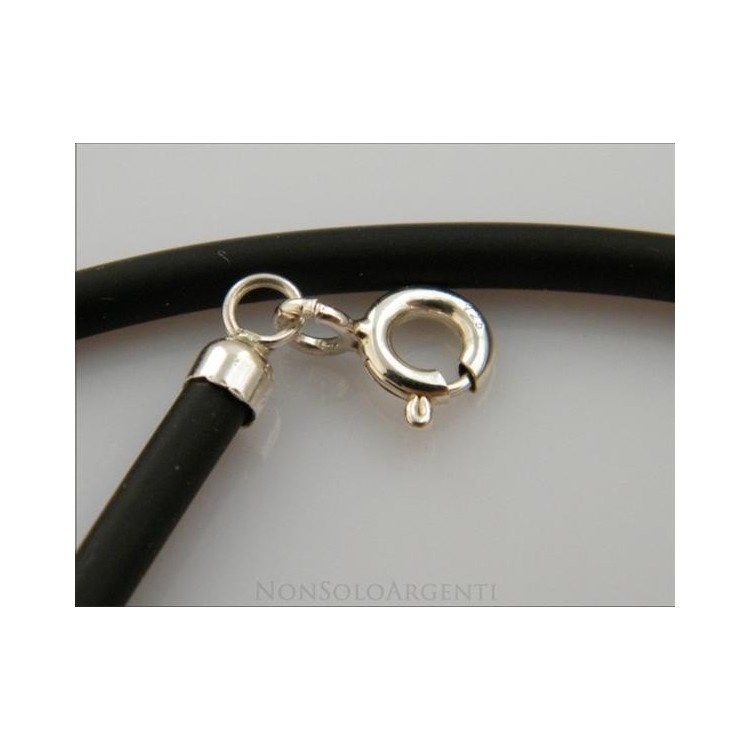 NSA|Girocollo Caucciu' per ciondolo. Per uomo e donna con chiusura in  ARGENTO 925