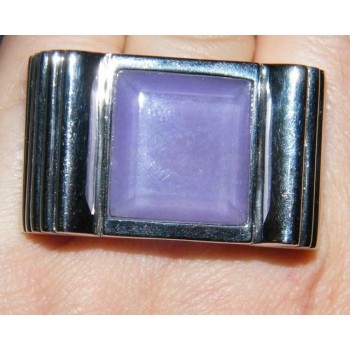 NSA|anello a fiocco argento 925 grande agata brasiliana viola misura 18 donna